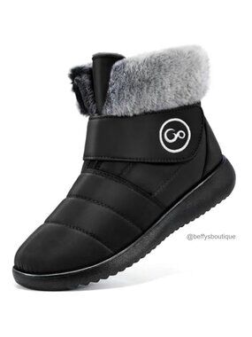 Fur Lined Waterproof Slip On Winter Snow Boots Ankle-High